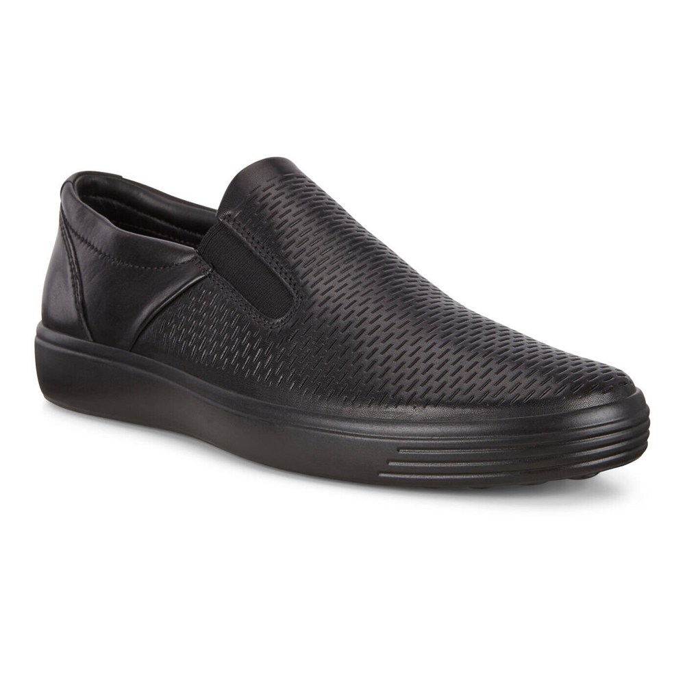 ECCO Mens Slip On Black - Soft 7 Sneakerss - LBN-410273